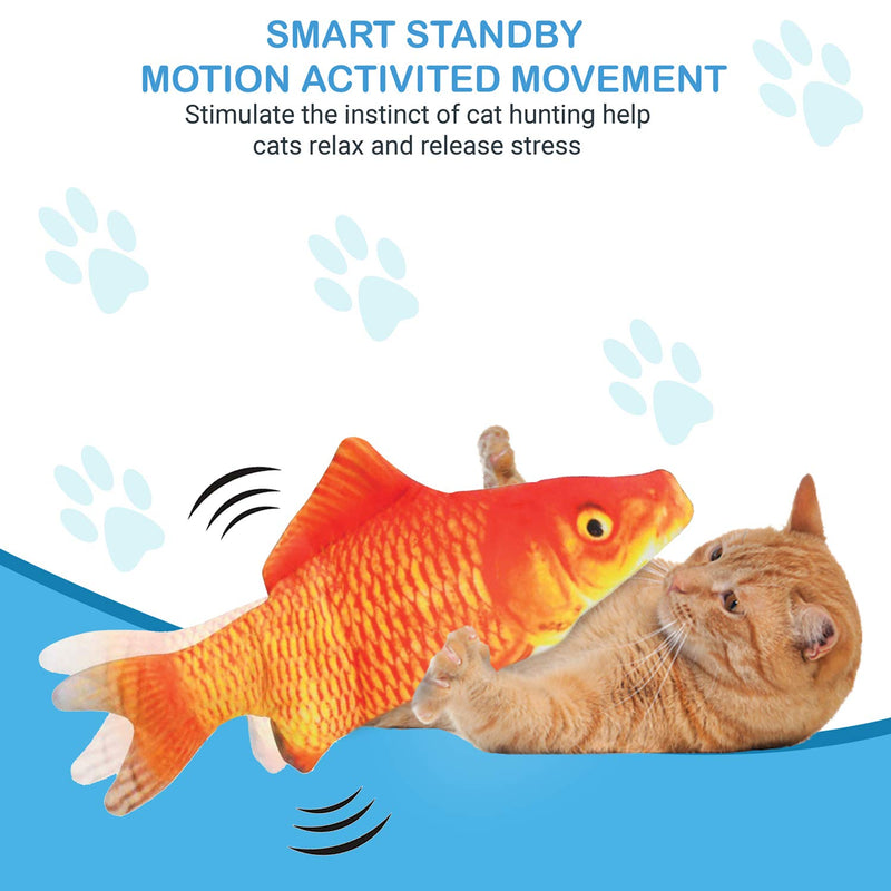 [Australia] - NACRL 10" Electric Flopping Cat Kicker Fish Toy, Realistic Moving Fish, Wiggle Fish Catnip Toys, Motion Kitten Interactive Toys, Fun Toy for Cat Exercise 