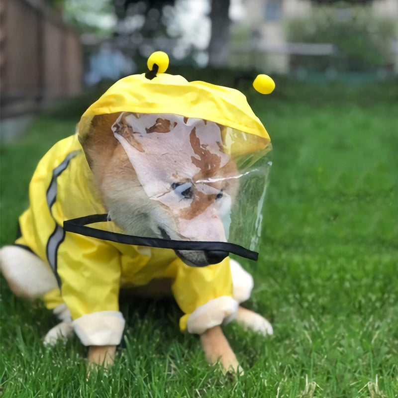 Dog Raincoat - Waterproof Dog Raincoat with Hooded Poncho and Reflective Strip, Lightweight Breathable Rain Poncho for Small Medium Large Dogs, Cute Bee Shape Pet Raincoat (Small) - PawsPlanet Australia