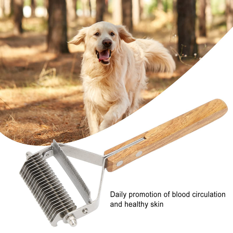 Alvinlite Pet Grooming Brush Undercoat Rake for Deshedding 2 in 1 Dematting Comb Grooming Rake Brush for Dog and Cat Deshedding Brush Pet Grooming Tool for Long Medium Hair - PawsPlanet Australia