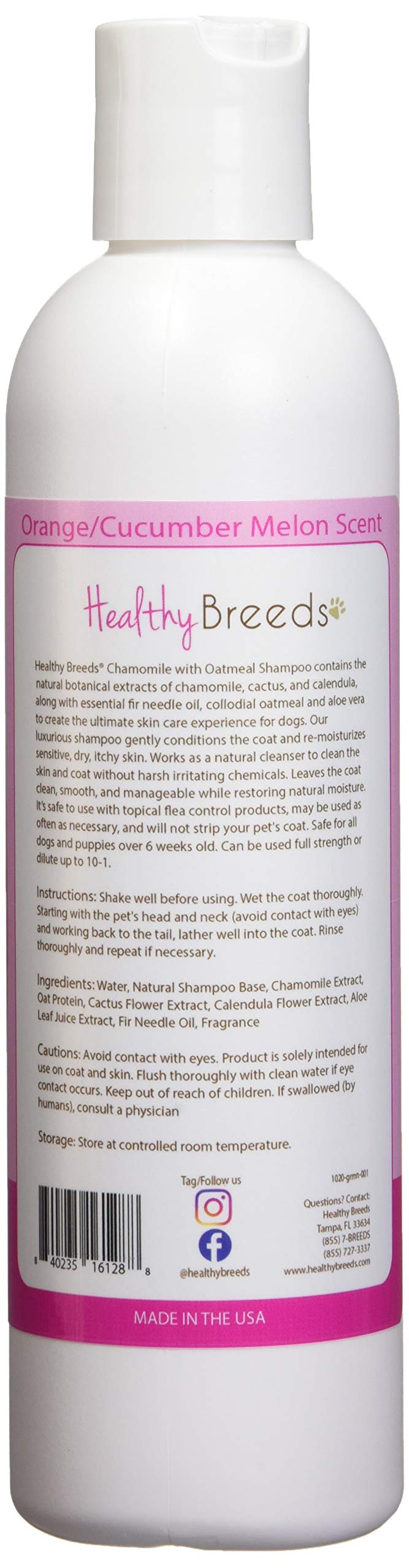 [Australia] - Healthy Breeds Chamomile Oatmeal & Aloe Soothing Shampoo & Conditioner - Over 200 Breeds - Safe with Flea & Tick Topicals - Orange & Cucumber Melon Scent - 8 oz German Shepherd, Brown 