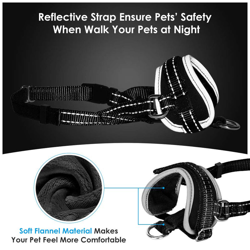 [Australia] - AutoWT Dog Muzzle, Update Nylon Dog Mouth Cover Prevent from Biting Barking Chewing Behavior Training More Comfortable Adjustable Soft Reflective Quick Fit for Medium Large Dogs L Black 