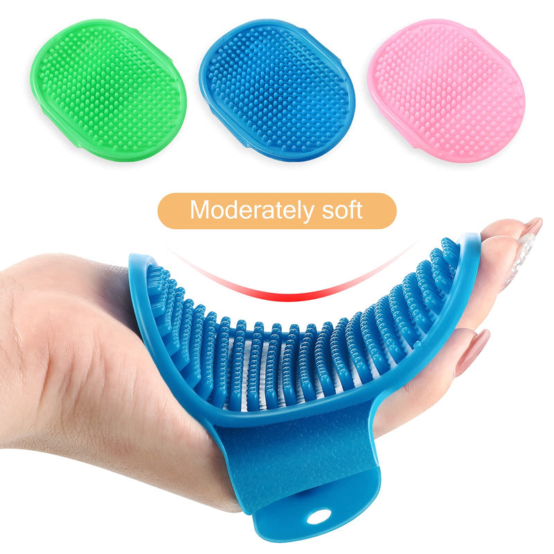 3 Pieces Rabbit Bunny Grooming Brushes Pet Bath Brush Massage Combs Hand Brushes with Adjustable Hand Strap for Rabbit and Guinea Pig - PawsPlanet Australia