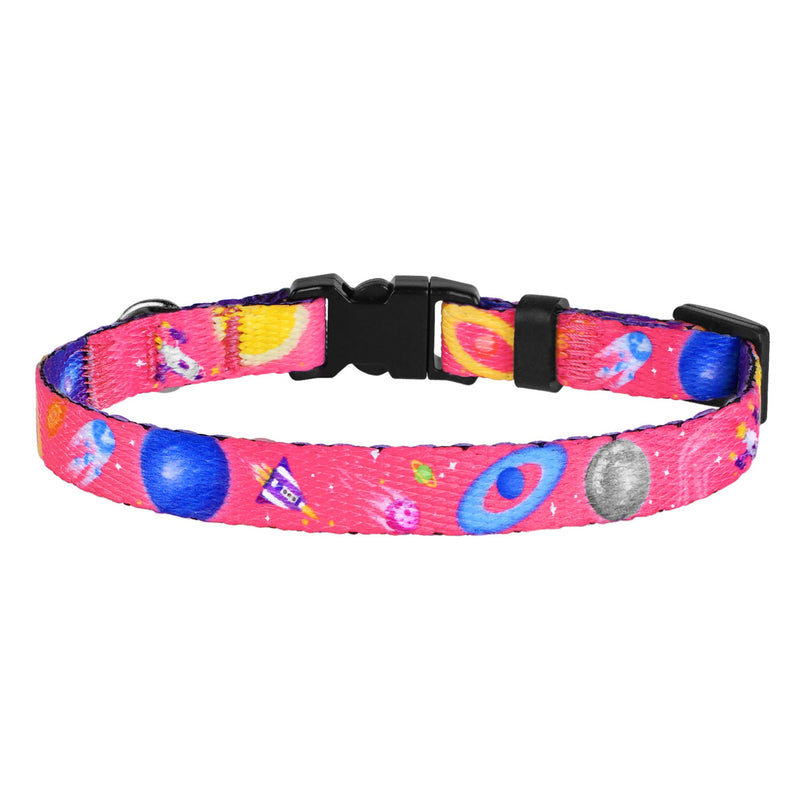 CollarDirect Galaxy Cat Collar with Bell Space Pattern 2PCs Adjustable Safety Breakaway Collars for Cats Kitten Black Pink Blue (Black + Pink) Black + Pink - PawsPlanet Australia