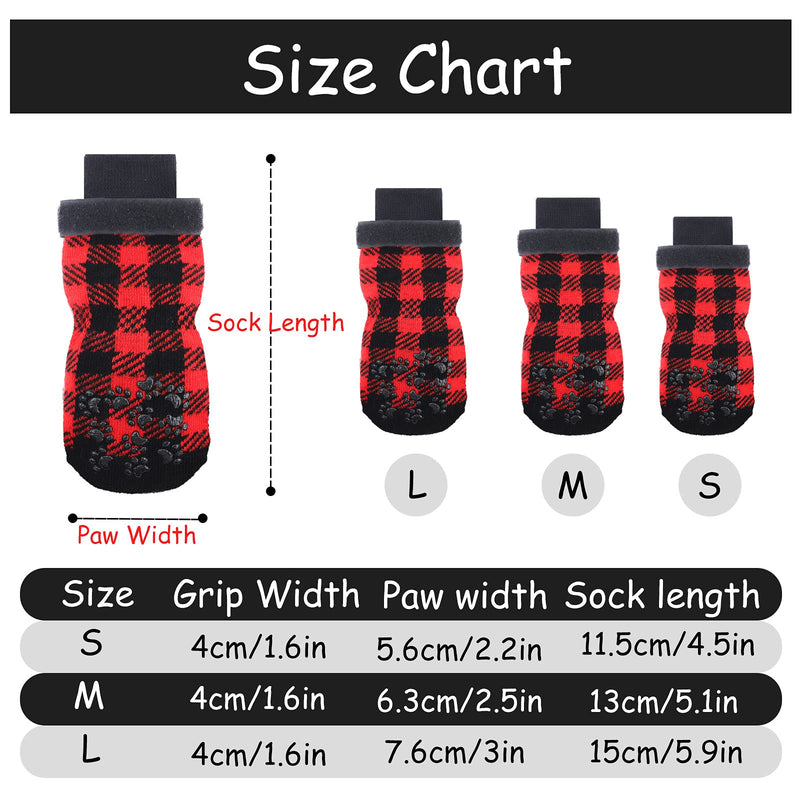 4 Pieces Anti-slip Dog Socks,Anti-slip Dog Paw Protector Dog Boots Non Skid Knit Pet Socks Paw Protectors Boots with Adjustable Straps Dog Shoes Rubber Sole for Pet Indoor Outdoor Walking S - PawsPlanet Australia