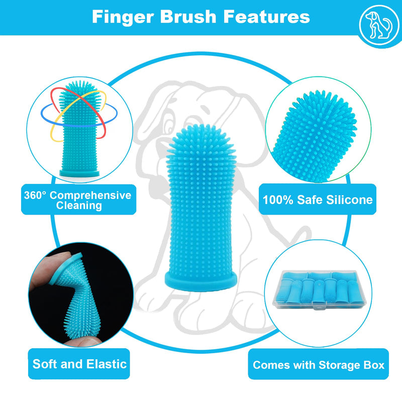 10Pcs Toothbrush Dog, 360º Dog Finger Toothbrush, Silicone Pets Teeth Cleaning Toothbrush Kit for Dogs, Puppies, Cats & Small Pets Dental Care - PawsPlanet Australia