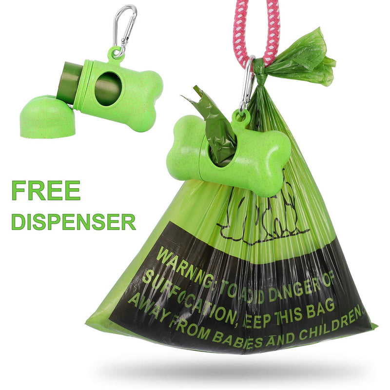 Biodegradable Dog Poop Bags | Pet Waste Bags with Dispenser and Leash Clip for Doggy, Eco-Friendly Leak Proof Disposal Refill Bags 60 Bags, 4 Rolls - PawsPlanet Australia