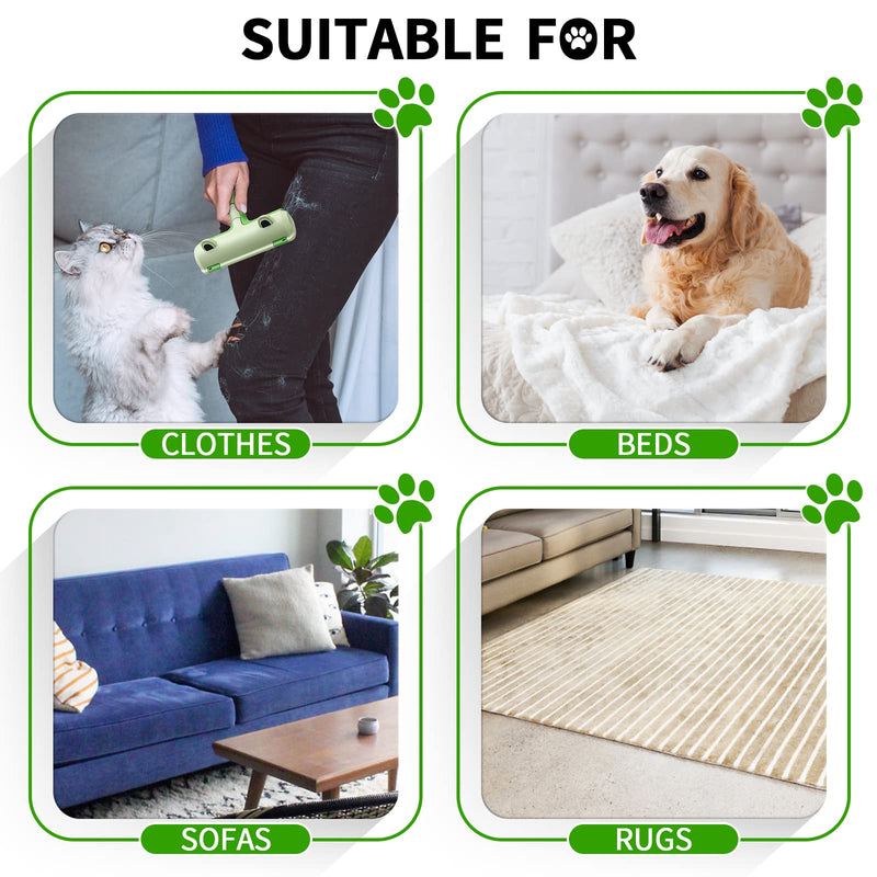 Pleasantsong Pet Hair Remover, Reusable Dog and Cat Hair Remover Brush, Easy to Clean Lint Roller Pet Fur, for Clothes, Bedding, Carpet, Furniture, Sofa Green - PawsPlanet Australia