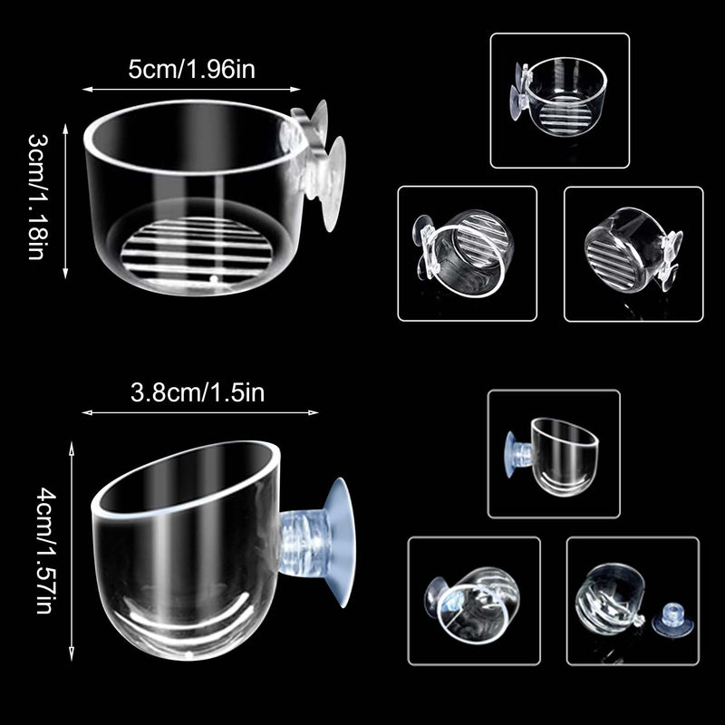 Pizsieat Pack of 8 Aquarium Plant Holders with Suction Cup, Aquarium Plant Glass Cup Transparent Water Plant Pot Glass for Aquarium Landscape Mini Fish Tank Decoration - PawsPlanet Australia