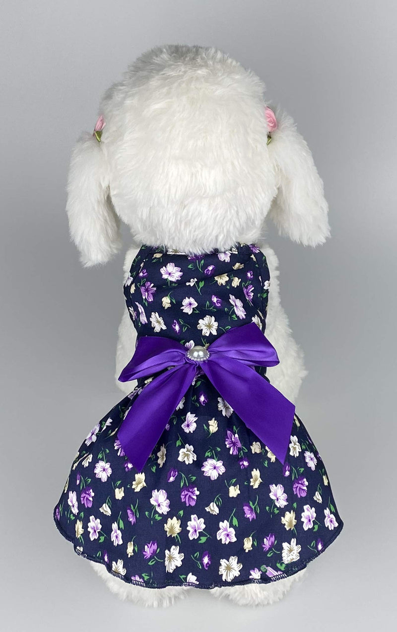 [Australia] - MSNFOASM Dog Dress Dog Princess Bow-Knot Tutu Dress,Cute Rosette Dog Skirt,Pet Dress for Small Dogs Cats XXXS/(Chest 10",Back 8") Deep Purple_(Upgrade) 