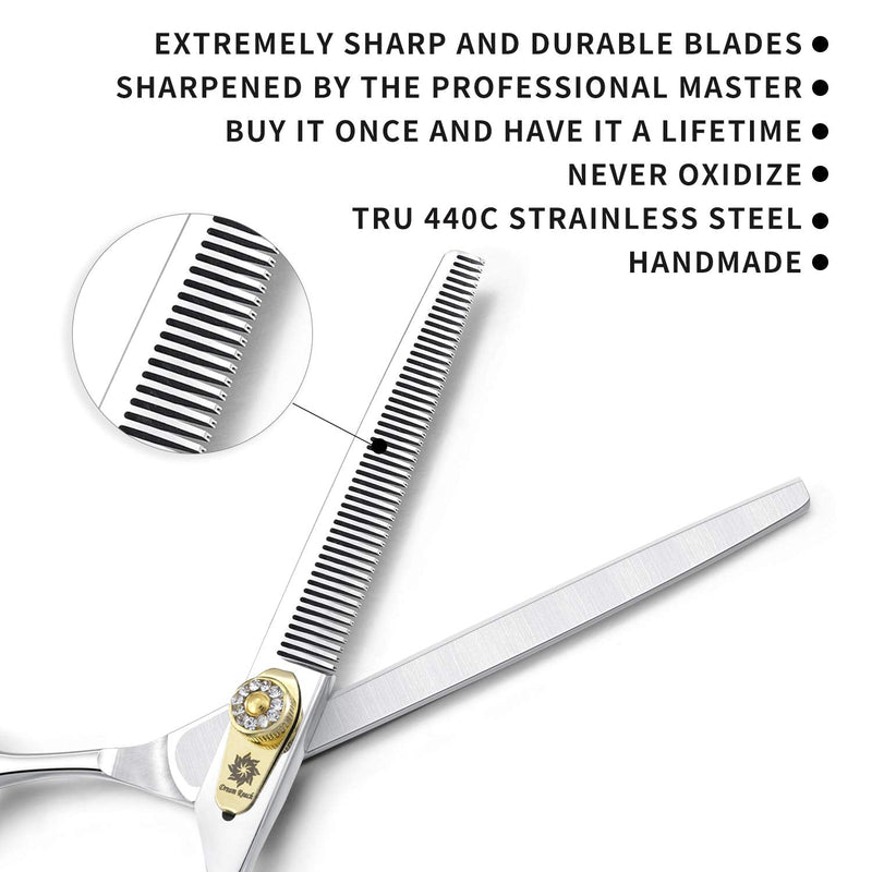Dream Reach Professional Grooming Scissors Dog Scissors Dog Grooming Scissors Pet Grooming Thinning Scissors Made of Japanese 440C Stainless Steel Thinning/Blending/Texturizing/Layering Scissors (7 Inch Thinning Scissors) A-Thinning Scissors - PawsPlanet Australia