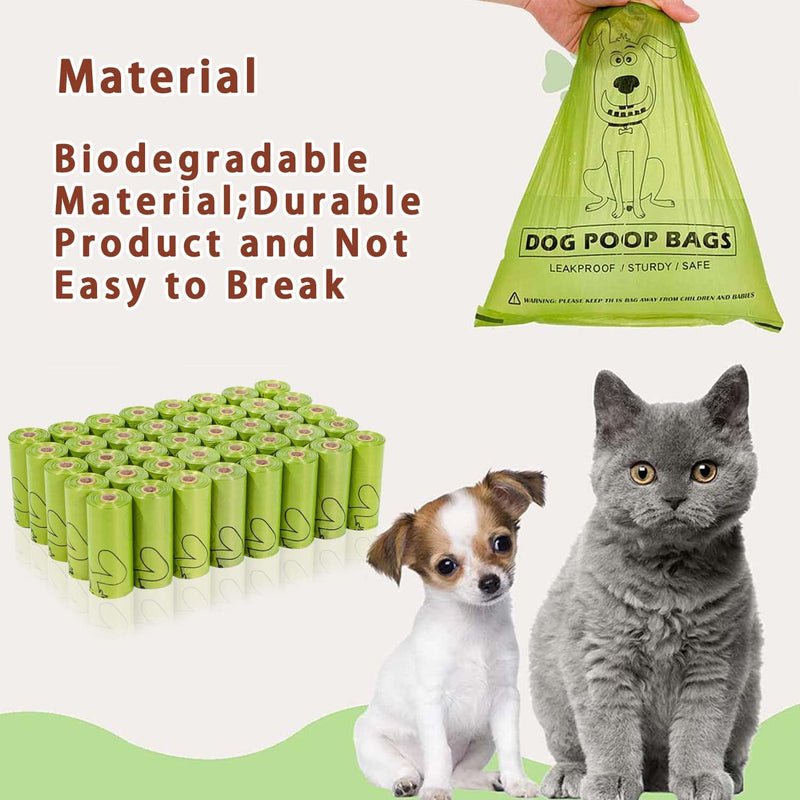 AiTodos® 600 Pcs Biodegradable Dog Bags Going Out Bags for Dogs Biodegradable Material Portable 29.5 x 22cm Green (40 Rolls, 15 per Roll) Green-600 - PawsPlanet Australia