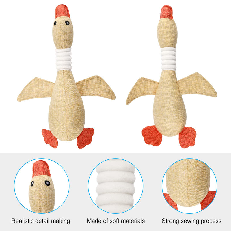 Elezenioc Squeaky Dog Toys, Durable Soft Toys for Dogs Small, Puppy Stuffed Plush Cuddly Dog Toys,Puppy Chews Toys for Cleaning Teeth, Interactive Dog Toys for Boredom from 8 weeks(Beige Goose) Beige Goose - PawsPlanet Australia