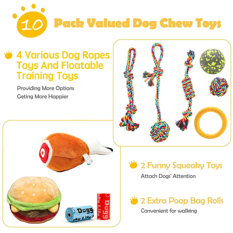 Dog Rope Toy for Puppy Teething, Dog Chew Toys for Puppy Medium Large Small Dogs Puppy Heavy Leash Toys, More Squeaky Toy for Puppy and Small Dogs - PawsPlanet Australia