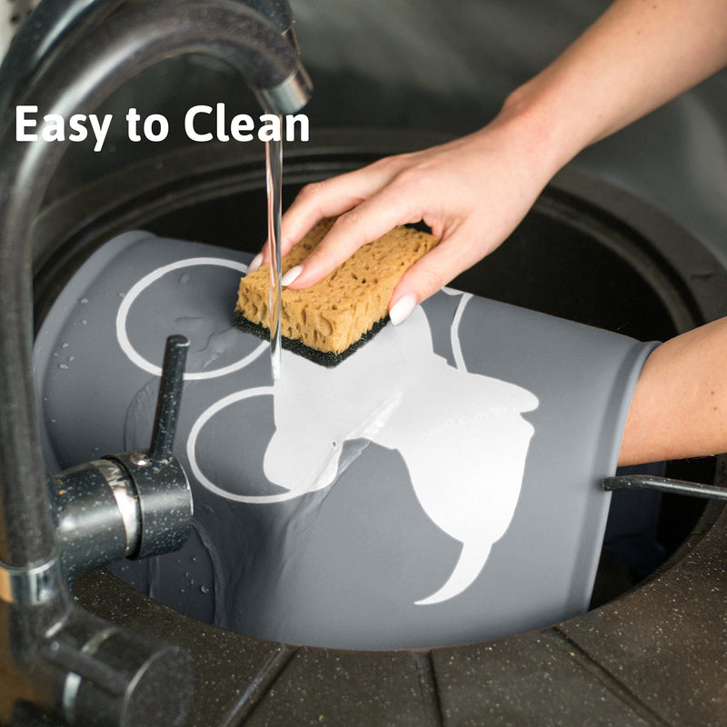 LeashPotato Dog Cat Food Mat Dog Bowl Mat Pet Waterproof Dog Cat Feeding Mat Silicone Non Slip Dog Mat For Bowls (Grey Dog) Grey Dog - PawsPlanet Australia
