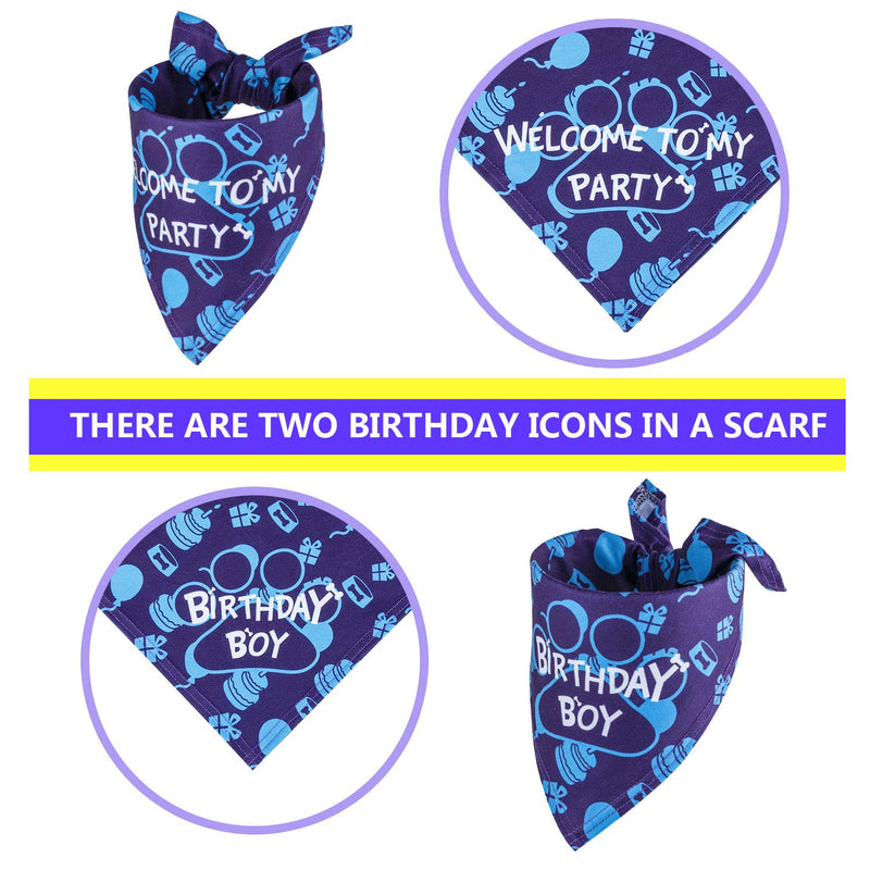 TCBOYING Dog Birthday Party Supplies, Dog Birthday Bandana Hat Boy Scarf with Cute Dog Bow Tie Collar for Small Medium Dog Pet - PawsPlanet Australia