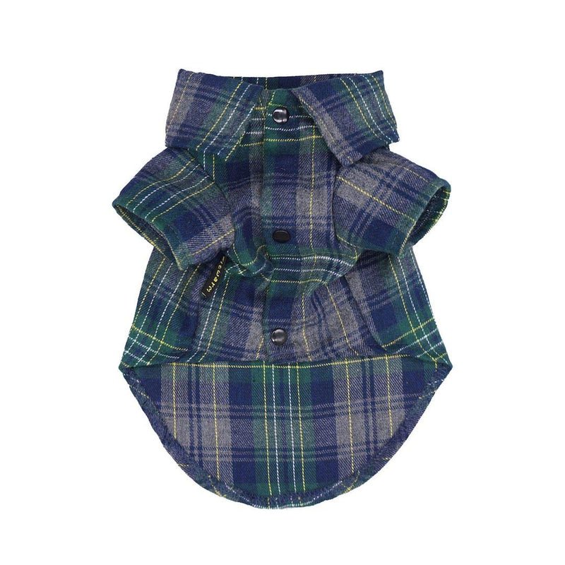 [Australia] - Fitwarm Cotton Plaid Dog Shirts for Pet Clothes Polo Apparel Cat T-Shirts Green + Wedding Bowtie XL 