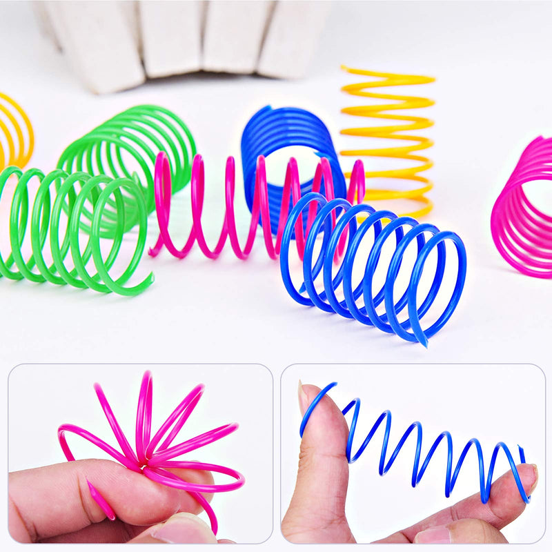 Grantop Pack of 20 cat toys, colorful creative plastic spiral springs, toy spiral springs, novelty pet toys, colorful spiral springs, spring spiral for cats, spiral shape - PawsPlanet Australia