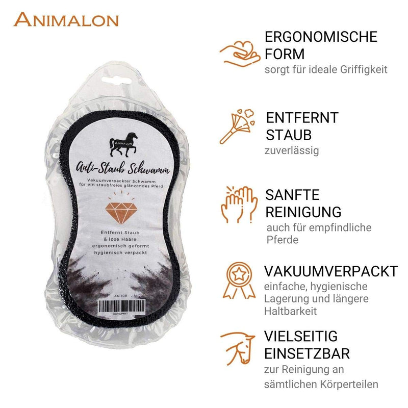 Animalon | Anti-dust sponge | Horse care, dust brush horse | Remove dust horses | 1 piece of gray - PawsPlanet Australia