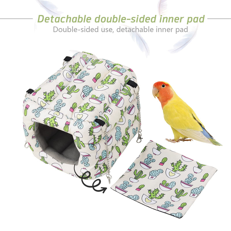 Lifemaison Plush Snuggle Bird Hammock Hanging Snuggle House Bird Parrot Nest Hideaway Winter Warm Bird Nest House Shed Hut Bird Bed Cave Finch Cage for Macaw Budgies Parakeet Cockatiels Cockatoo L Cactus - PawsPlanet Australia