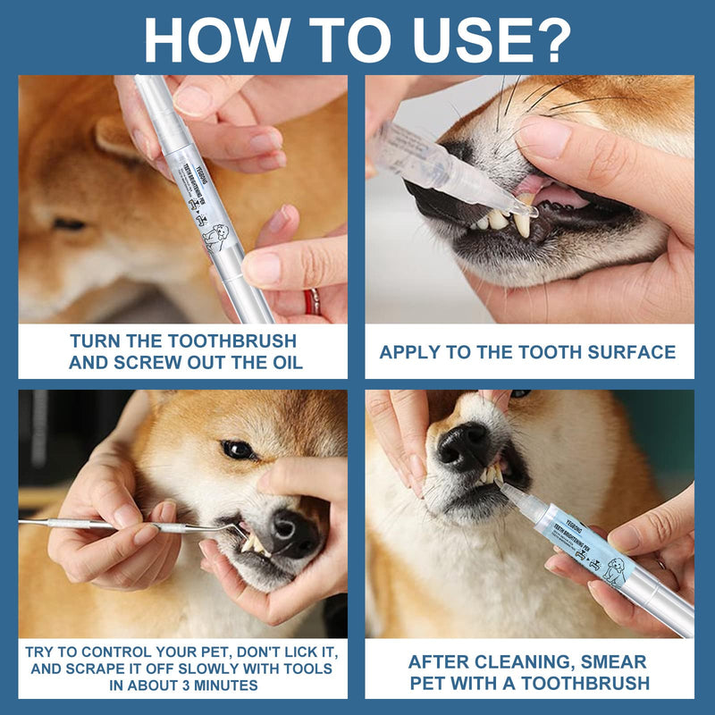 Utapossin Teeth Cleaning Pen for Dogs and Cats, Pet Teeth Whitening Pen, Teeth Whitening Pen for Pets, Dental Care, Pet Teeth Cleaning Pen for Dental Care White - PawsPlanet Australia