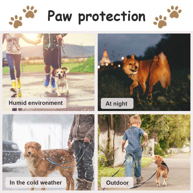 Due Felice Dog Boots Runing Walking Shoes for Medium Large Dogs Small Puppy,Pet Paw Protectors Anti-Slip/Waterproof/Reflective & Adjustable Straps for Snow Hot Pavement Wet Floor 2 Leopard - PawsPlanet Australia