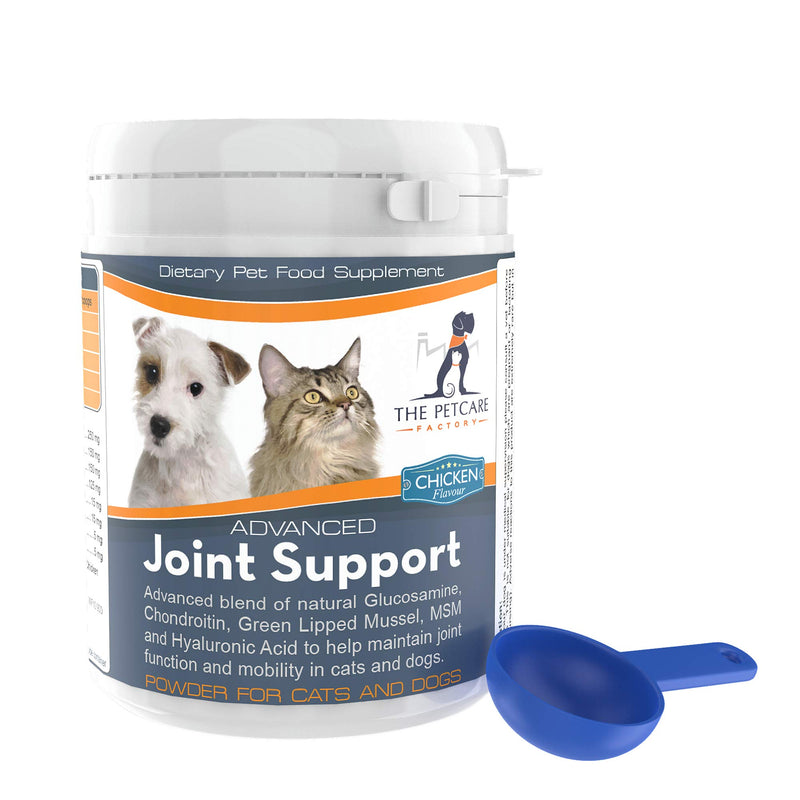 Advanced Joint Support Supplement Powder For Cats & Dogs, With Powerful Glucosamine, Chondroitin, Green Lipped Mussel, MSM, Curcumin & Hyaluronic Acid, Human Grade Ingredients, UK Manufactured - PawsPlanet Australia