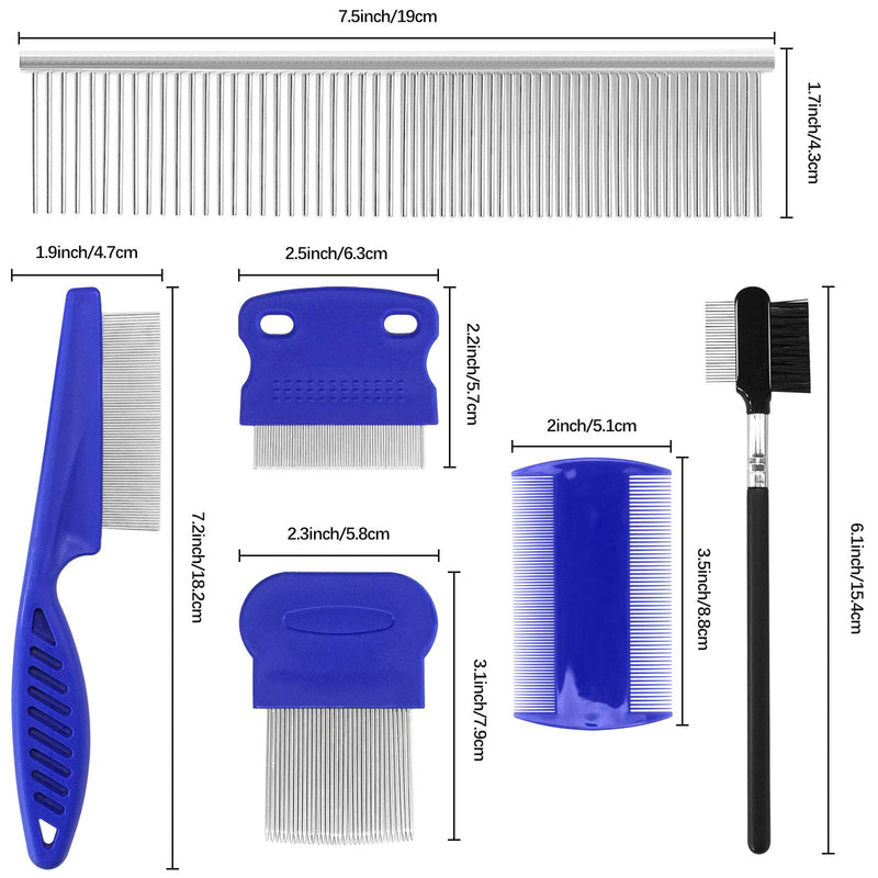 7 Pcs Pet Grooming Combs, Durable Tear Stain Remover Combs Dog Comb Can Quickly Comb the Hair - PawsPlanet Australia