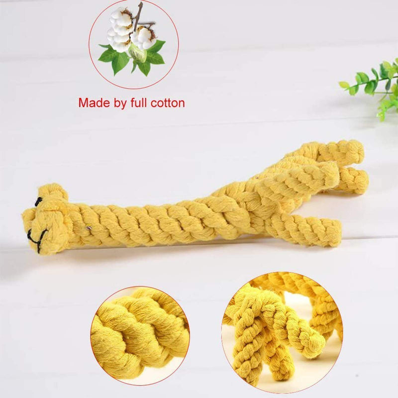 Dog Pet Puppy Chew Toys for Teething Boredom Dogs Rope Ball Knot Training Teeth Dogs Treats Toys for Small Middle Dog (Giraffe) - PawsPlanet Australia