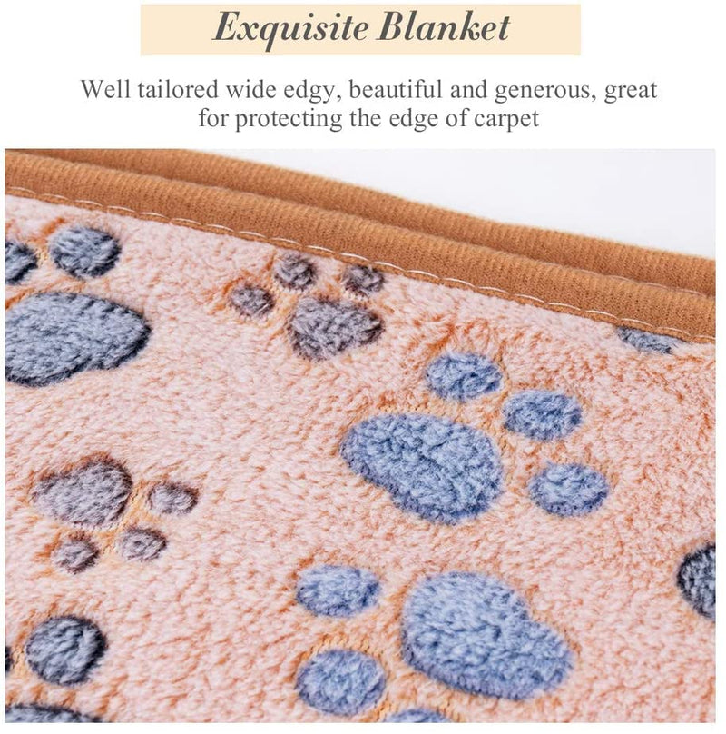 Pet Soft Dog Blankets Small - Fluffy Cats Dogs Blankets for Small Dogs, Cute Paw Print Pet Throw Puppy Cozy Blankets 3 Pack Dog Paw S - PawsPlanet Australia