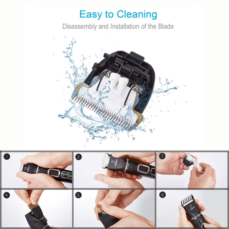 [Australia] - Professional Dog Grooming Clipper Kit, Pet Hair Clipper with 3-Speed Detachable Blade, Rechargeable Cordless, Quiet Heavy-Duty，Perfect Pet Grooming Tools for Small/Medium/Large Dogs Cats and More 