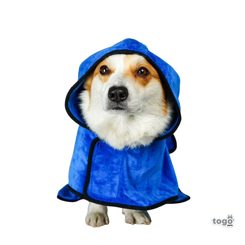 Dog Drying Coat, Dog Towel Robe, Dog Dressing Gown, Microfibre Bath Towel (Medium Dogs)+ Dog Walking Bag. Medium - PawsPlanet Australia
