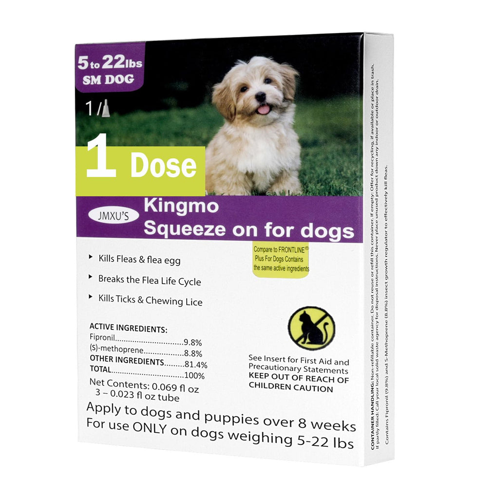 Flea and Tick Prevention for Dogs, Small Dog Flea & Tick Control, Long-Lasting and Fast-Acting Topical Flea & Tick Treatment Drops for Puppies, 5 to 22 lbs, 1 Doses 5-22lbs 1 Dose - PawsPlanet Australia