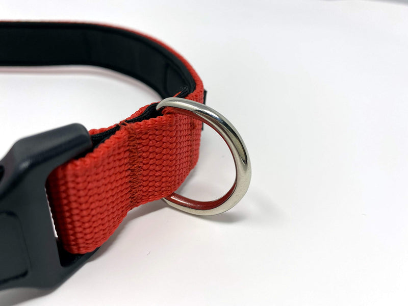 Adjustable Soft Strong Fabric Dog Puppy Pet Collar with Strong Buckle and Clip for Lead (Large, Red) Large - PawsPlanet Australia