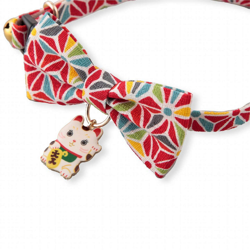 [Australia] - Necoichi Lucky Cat Charm Bow Tie Cat Collar Red 