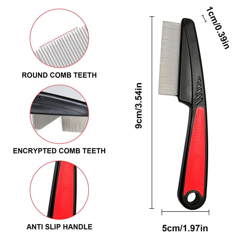 Cat Comb, Stainless Steel Gentle Scalp Care Cat Brush, Stable Durable Lice Comb, Dog Comb Suitable for Cleaning Cat and Dog Lice Tangles Flea and Other Dirt Black Color Flea Comb - PawsPlanet Australia