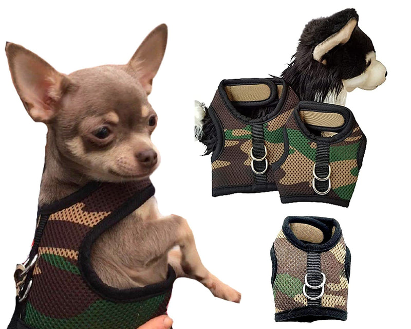 Pretty Pampered Pets Camoflauge Mesh Harness for Puppy Dog New Dachshund Yorkie Shih Tzu Maltese Yorkie Toy Poodle Bichon (XS/Small) XS - Small - PawsPlanet Australia