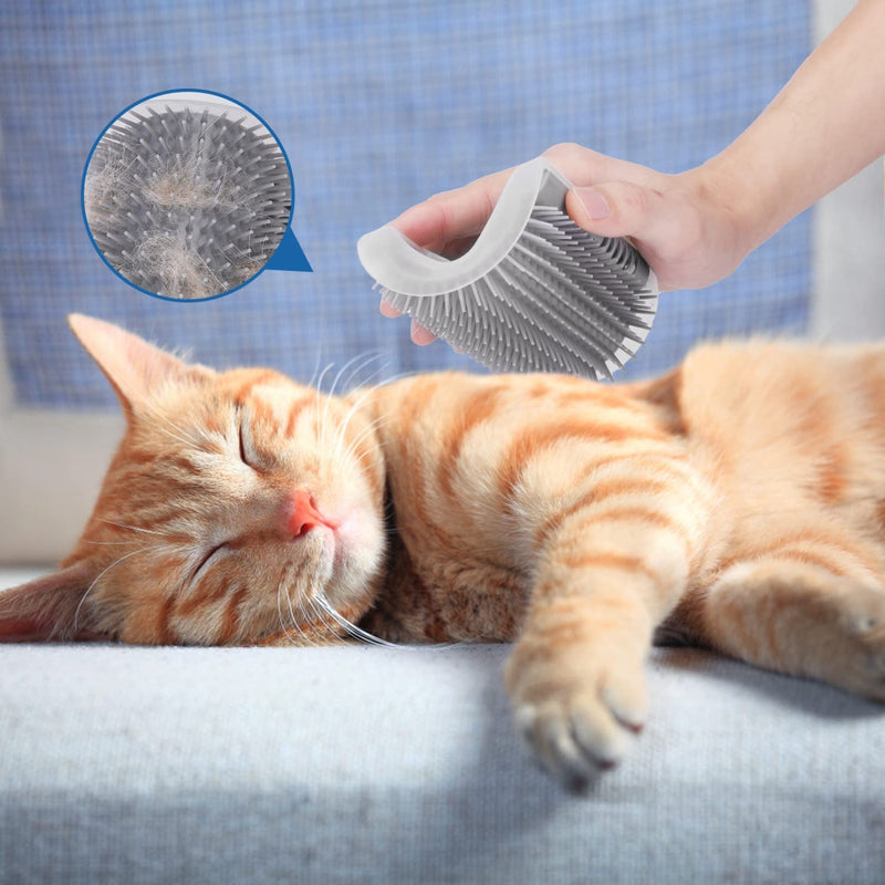 Vebetter cat brush, cat self groomer, massage corner cat brush, cat brush wall, gentle cat brush with catnip for doors, tables, walls, long hair, short hair cat grooming, cat toy. - PawsPlanet Australia