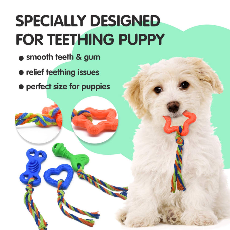 Dog Chew Toys for Puppies Teething, Super Value 14 Pack Puppy Toys for Small Dog Toys Squeaky Toys for Dogs Rubber Ball Dog Rope Toy Durable Pet Toys for Dogs Interactive Plush Dog Toys - PawsPlanet Australia