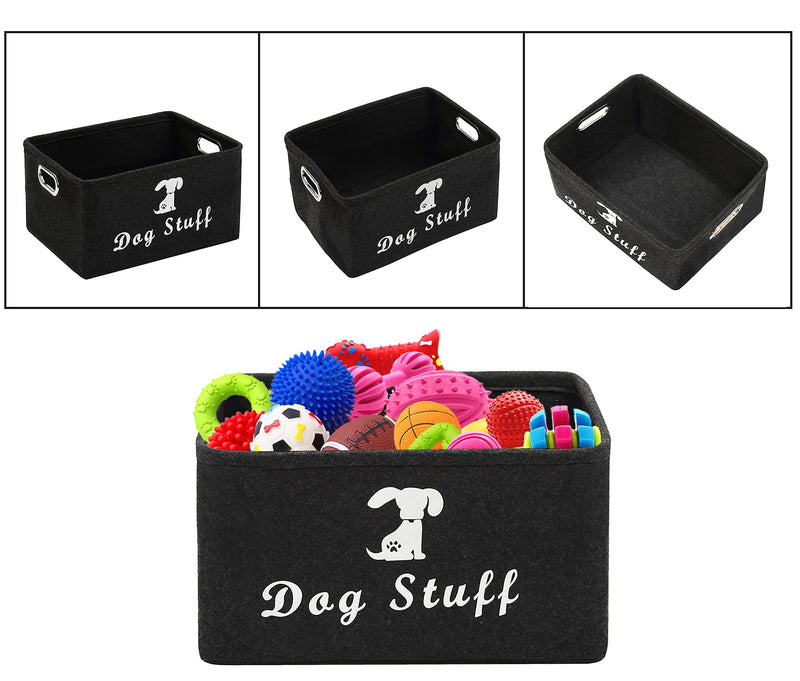 Geyecete Dog Apparel & Accessories/Dog toys/Pet supplies storage Basket/Bin with Handles, Collapsible & Convenient Storage Solution for Office, Bedroom, Closet, Toys, Laundry(Dark Grey) Dog Stuff Dark Grey - PawsPlanet Australia