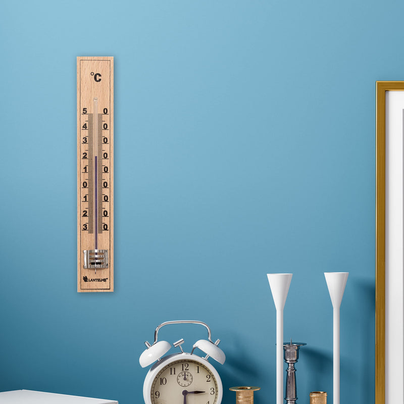 Lantelme® room thermometer analogue set of 5 15cm wooden thermometer made in German beech wood also for outside and inside (5) 5 - PawsPlanet Australia