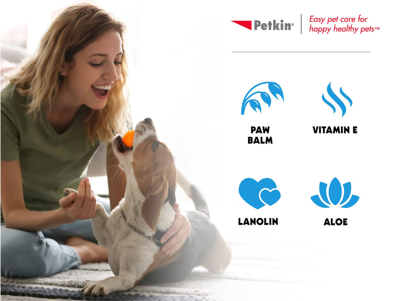 Petkin Paw Wipes Plus, 100 Orange Scented Wipes - Absorbent Pet Paw Wipes Remove Daily Dirt & Odors - Enriched with Paw Balm Protectant - Easy to Use Pet Wipes for Dogs, Cats, Puppies & Kittens - PawsPlanet Australia
