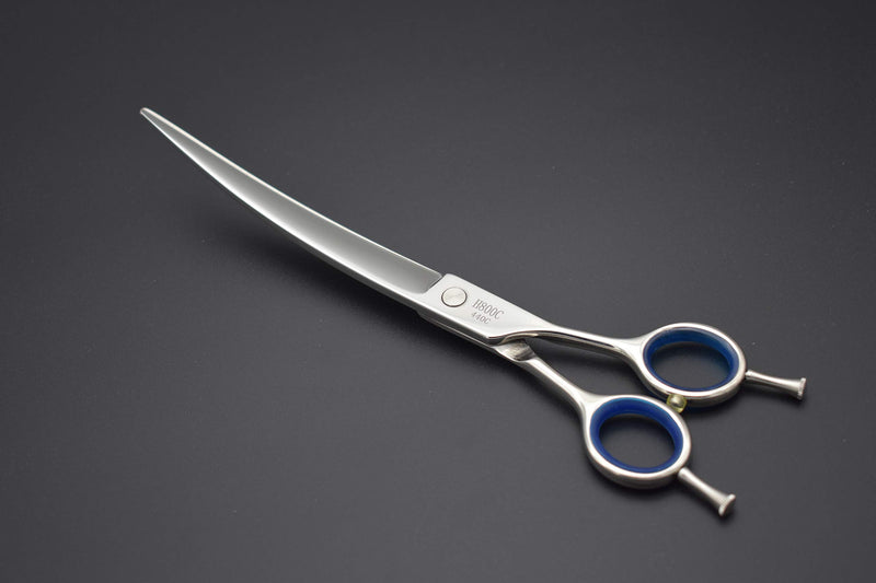 [Australia] - KKO Professional Dog/Pet Grooming Shears/Scissors 5.5'/6'/6.5"/7"/7.5"/8" Left/Right Handed Curved Shears/Straight Scissors Japan Craft Stainless Steel 440c Forged 8.0" Curved Blue Diamond 