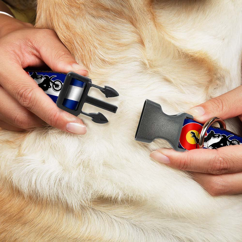 [Australia] - Buckle-Down Plastic Clip Collar - Colorado/Freestyle Motocross Superman - 1/2" Wide - Fits 9-15" Neck - Large 