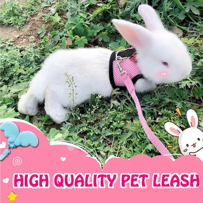 Pack of 2 Rabbit Harness Lead Pet Harness and Lead Adjustable Rabbit Harness Soft Harness with Lead for Rabbits Rabbit Harness Rabbit Harness for Small Animals Kitten Pet M - PawsPlanet Australia