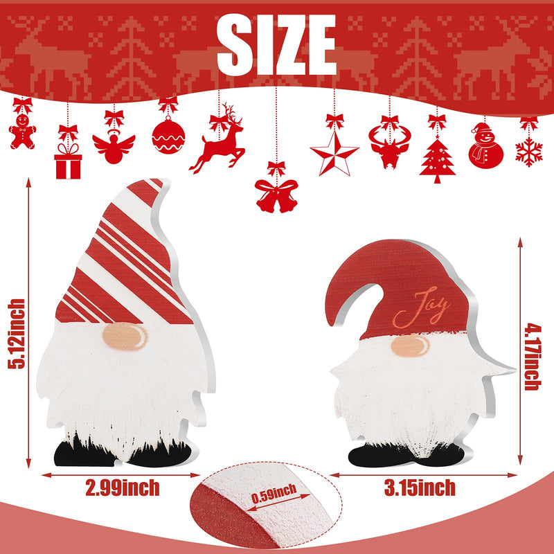 2 Pieces Christmas Gnome Tiered Tray Decor Wooden Gnome Table Centerpiece Red White Table Decorations Farmhouse Swedish Gnome Tabletop Decor for Christmas Table Kitchen Desk Office Home Party Decor - PawsPlanet Australia