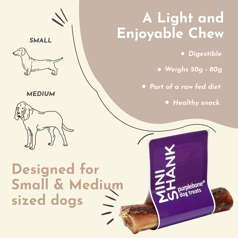 Purplebone Venison Shank Bone Dog Treats, Pack of 1, Dog Bone Treats for Medium or Small Breeds | 100% Natural, Light & Tasty Sticks | Free From Hormones, Additives Or Antibiotics - PawsPlanet Australia