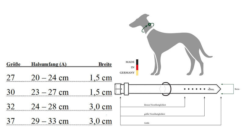 HUNTER Collar Lucca Petit, 32 Cow nappa leather, red/turquoise Medium - PawsPlanet Australia