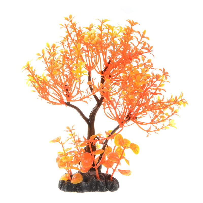 [Australia] - Saim Artificial Orange Yellow Tree Plastic Plant Decor for Aquarium Fish Tank Bonsai Ornament 8.6" Height 