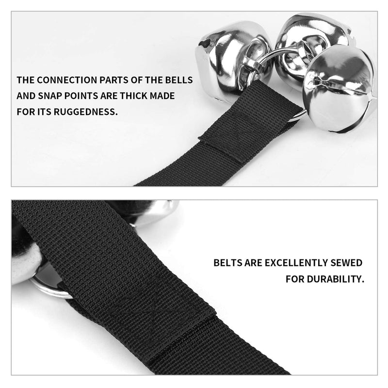 Luckyiren Upgraded Puppy Bells Dog Doorbells for Door Knob/Potty Training/Go Outside-Dog Bells for Puppies Dogs Doggy Doggie Pooch Pet Cat for Dog Lovers-Premium Quality-3 Snaps for Length Adjustment Black - PawsPlanet Australia