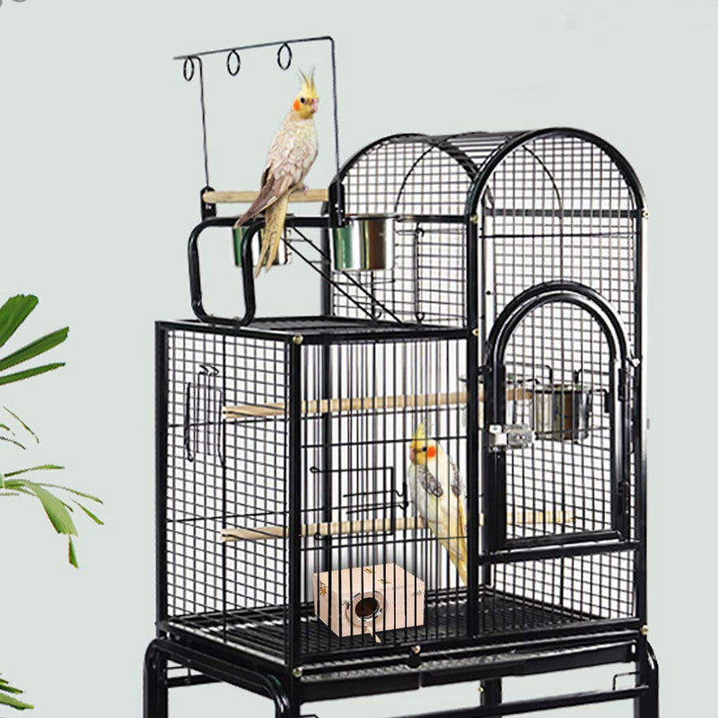 [Australia] - Tfwadmx Parakeet Nesting Box, Bird Nest Breeding Box Cage Wood House for Finch Lovebirds Cockatiel Budgie Conure Parrot (9.8"×5.1"×5.3") 